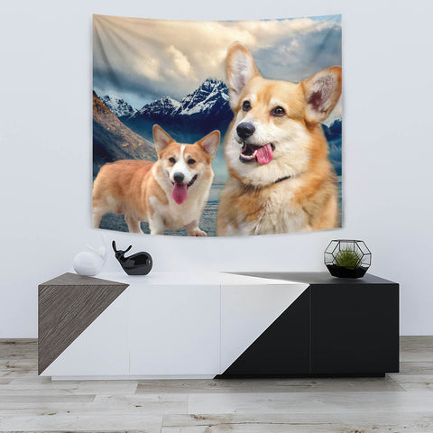 Cute Pembroke Welsh Corgi Print Tapestry