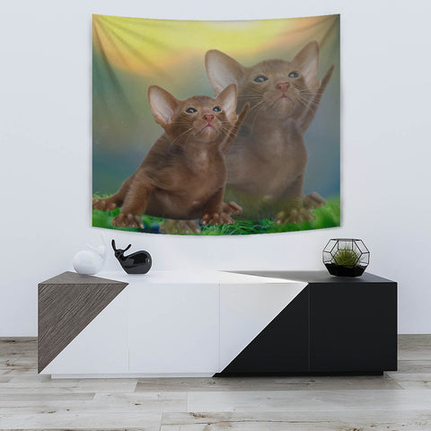 Cute Oriental Shorthair Cat Print Tapestry