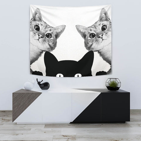 Cute Cats Print Tapestry