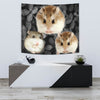 Roborovski Hamster On Black Print Tapestry