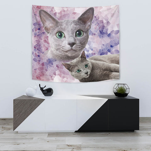 Cute Russian Blue Cat Tapestry