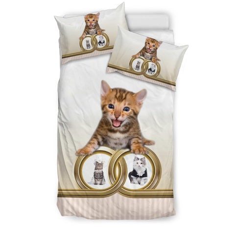 Cute Bengal Cat Print Bedding Set