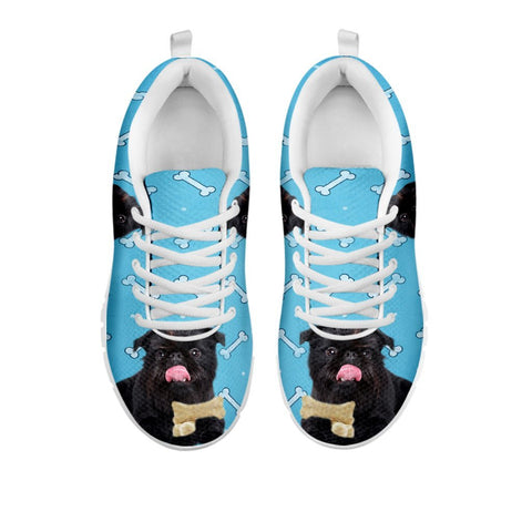 Amazing Black Brussels Griffon (Griffon Bruxellois) Dog Bone Print Running Shoes For WomenFor 24 Hours Only