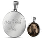 Weimaraner Dog Print Circle Pendant Luxury Necklace