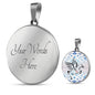 Amazing Percheron Horse Print Circle Pendant Luxury Necklace