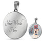 Labrador Retriever Texas Print Circle Pendant Luxury Necklace