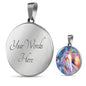 Friesian Horse Print Circle Pendant Luxury Necklace