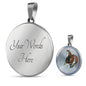 American Paint Horse Print Circle Pendant Luxury Necklace