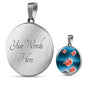 Siamese Fighting Fish Print Circle Pendant Luxury Necklace
