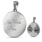 Biceps Bodybuilder Lovers Print Circle Pendant Luxury Necklace