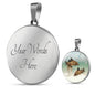 Corydoras Paleatus Fish Print Circle Pendant Luxury Necklace