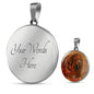 Tibetan Mastiff Dog Print Circle Pendant Luxury Necklace