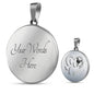 Pug Paws Print Circle Pendant Luxury Necklace