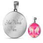 Devon Rex Cat Print Circle Pendant Luxury Necklace