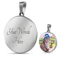 Scottish Fold Cat Print Circle Pendant Luxury Necklace