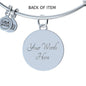 Devon Rex Cat Print Circle Pendant Luxury Bangle