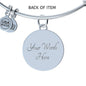 " I Love My Cat" Black Print Circle Pendant Luxury Bangle