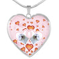 Maltese Dog Print Heart Charm Luxury Necklace