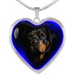 Amazing Rottweiler Dog Print Heart Charm Necklaces