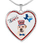 Labrador Retriever Texas Print Heart Pendant Luxury Necklace