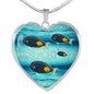 Achilles Tang Fish Print Heart Charm Necklace