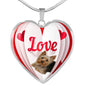 Yorkshire Terrier(Yorkie) Love Print Heart Pendant Luxury Necklace