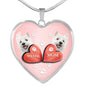 West Highland White Terrier (Westie) Print Heart Charm Luxury Necklace