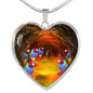 Gouldian Finch (Rainbow Finch) Heart Charm Necklaces