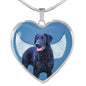 Amazing Curly Coated Retriever Print Heart Pendant Luxury Necklace