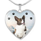 Cardigan Welsh Corgi Print Heart Pendant Luxury Necklace