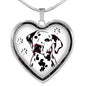 Lovely Dalmatian Dog Print Heart Charm Necklaces