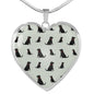 Labrador Retriever Pattern Print Luxury Heart Charm Necklace