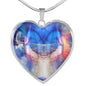 Amazing Art Print Heart Pendant Luxury Necklace