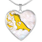 Cockatoo Parrot Art Print Heart Charm Necklaces