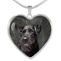 Bouvier des Flandres Print Heart Pendant Luxury Necklace
