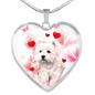 West Highland White Terrier Print Heart Pendant Luxury Necklace