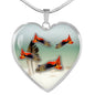 Lovely Common Molly Fish Heart Pendant Luxury Necklace