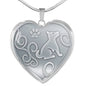 Cute Dog Print Heart Pendant Luxury Necklace