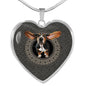 Amazing Basset Hound Dog Print Heart Pendant Luxury Necklace