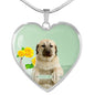 Anatolian Shepherd Dog Print Heart Pendant Luxury Necklace