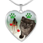 Selkirk Rex Print Heart Pendant Luxury Necklace