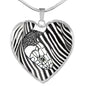 Black&White Snake Print Heart Pendant Luxury Necklace