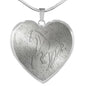 Thoroughbred Horse Print Heart Pendant Luxury Necklace