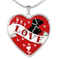 Cute Pets Print Heart Pendant Luxury Necklace