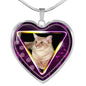 Javanese Cat Print Heart Charm Necklaces