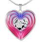 Nova Scotia Duck Tolling Retriever Dog Print Heart Charm Necklaces