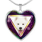 Lovely Samoyed Dog Print Heart Charm Necklaces