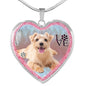 Norfolk Terrier Dog Print Heart Charm Necklaces
