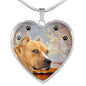 Staffordshire Bull Terrier Print Heart Pendant Luxury Necklace