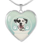 Dalmatian Dog Print Heart Pendant Luxury Necklace